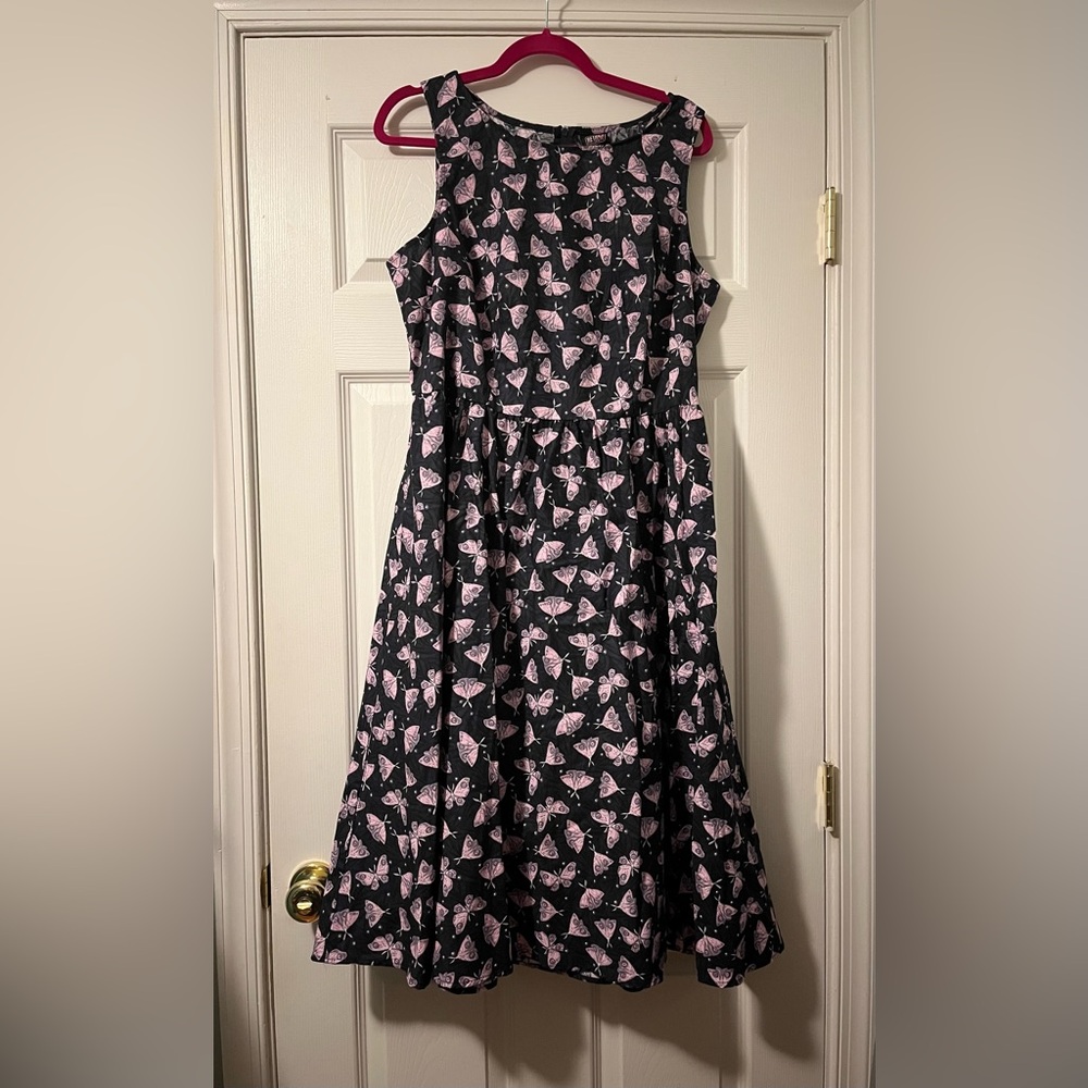 NWT pink & black Retrolicious moth dress, 1XL